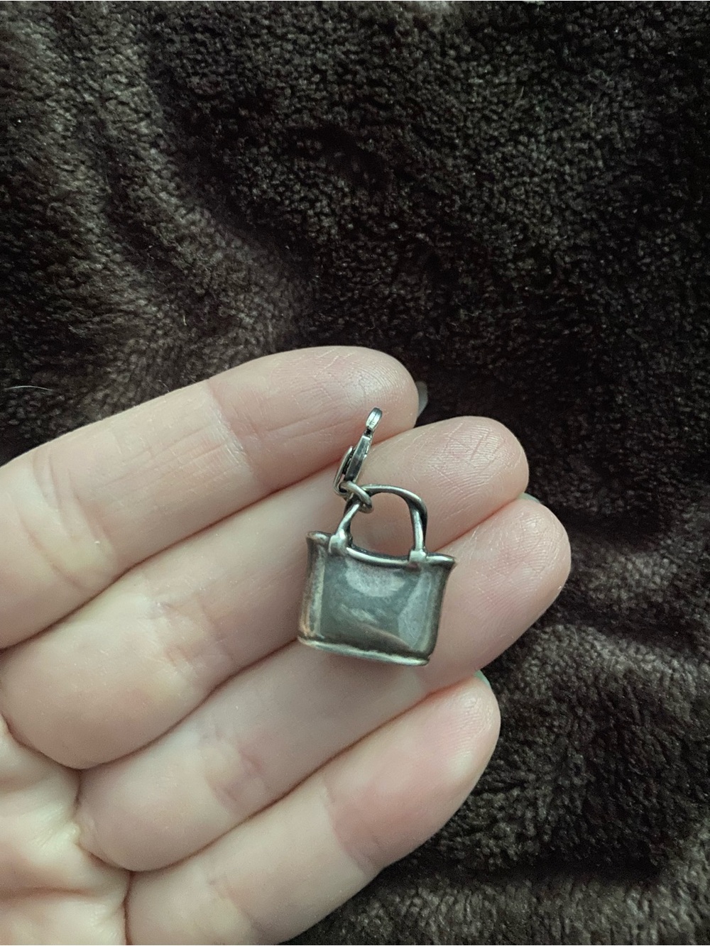 Sterling Silver Handbag Charm - Silver Tote Pendant